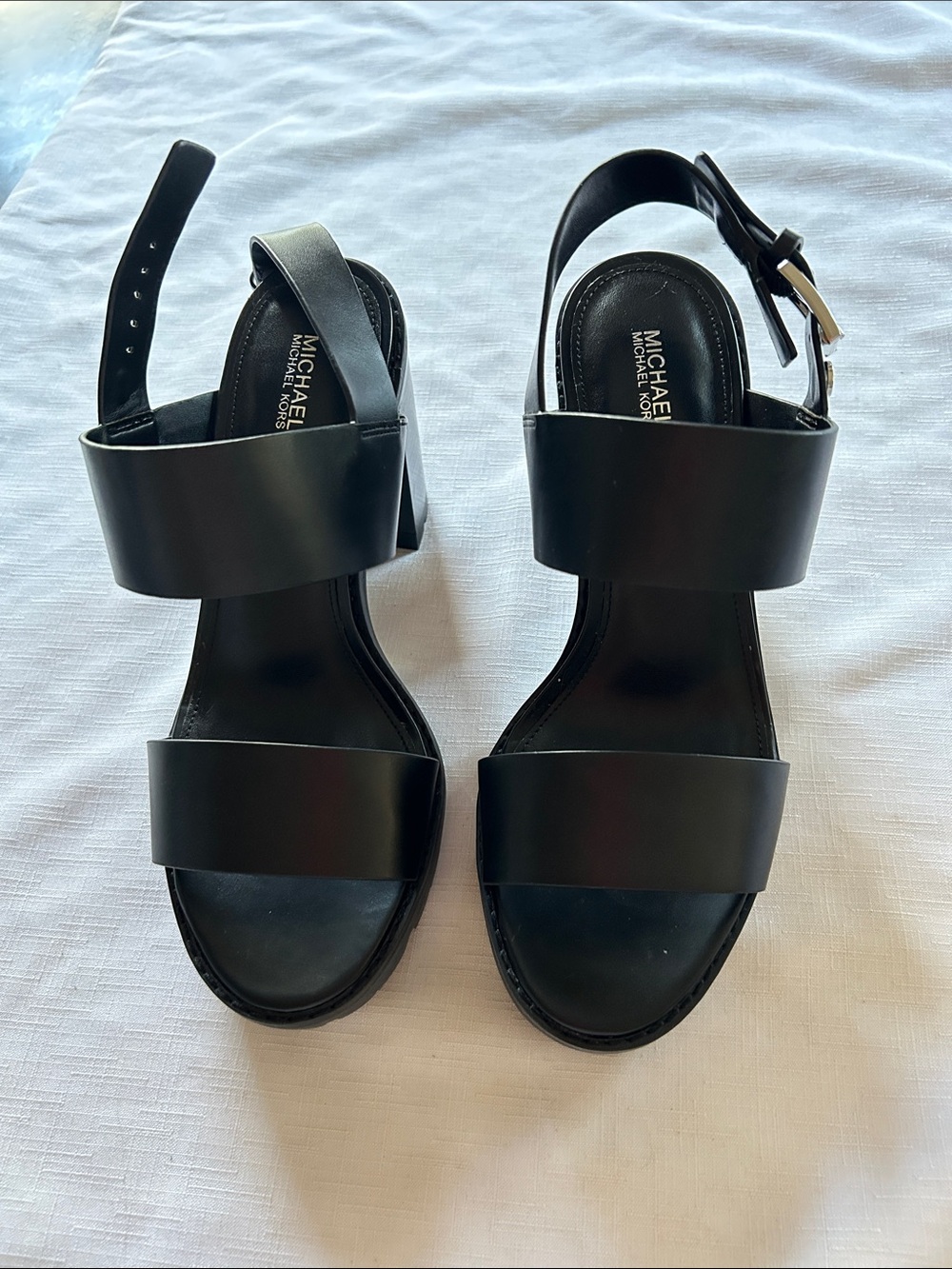Michael Kors Black Block Heel Sandals